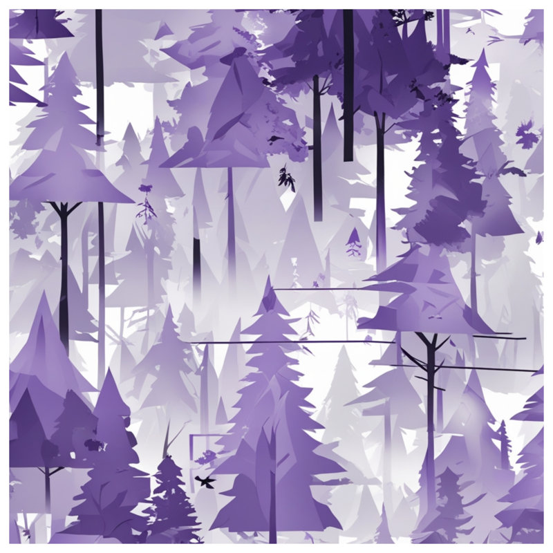 Couvertures de silhouette de forêt mauve, 60 po L x 80 po H