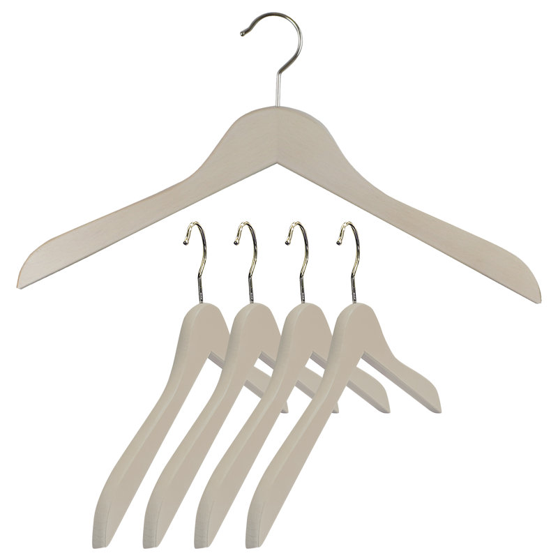 Cintre en bois Mawa pour robe / costume / manteau, Blanc