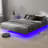 Floating Bed Frame with LED Lights Metal Slats Underbed Storage Space No Box Spring-1605508652-1556098083