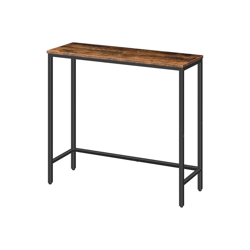 Narrow Console Table, Small Entryway Table, Thin Sofa Table, Display Table, for Hallway, Bedroom, Rustic Brown and Black
