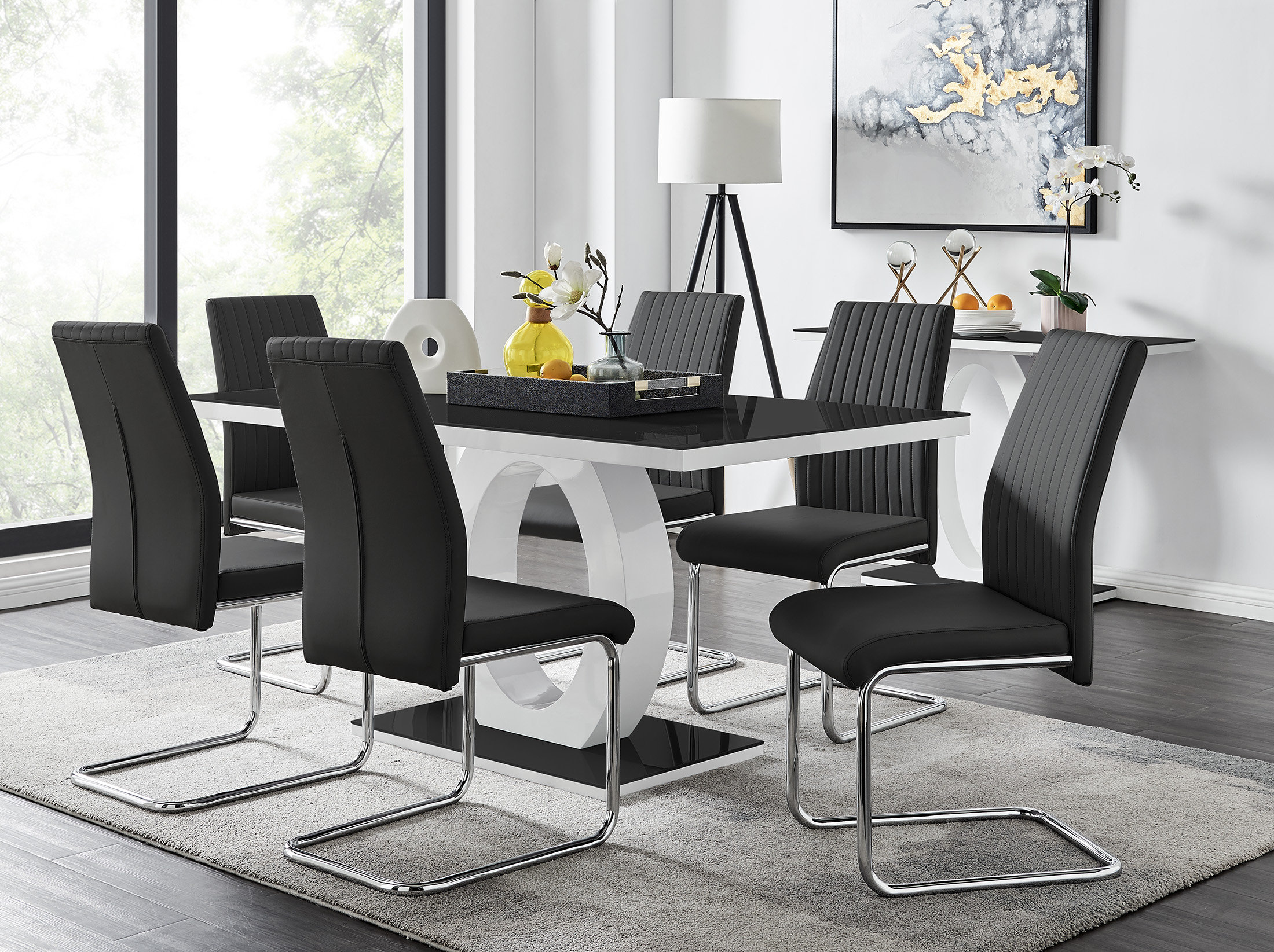 Scottsmoor Modern 6 Seater Dining Table Set