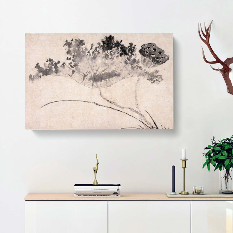 Lotus Flower by Shen Zhou - Wrapped Canvas, 35cm H x 50cm W x 3cm D