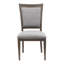 Ensemble de salle à manger extensible classique 5 pièces avec fini bois flotté, table en bois durable et chaises rembourrées grises pour des repas élégants