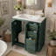 Meuble-lavabo de salle de bain de 76 cm (30 po) avec lavabo en céramique, cadre en bois, armoire de rangement autoportante avec 3 tiroirs et portes à fermeture douce-1847907232-1847907233