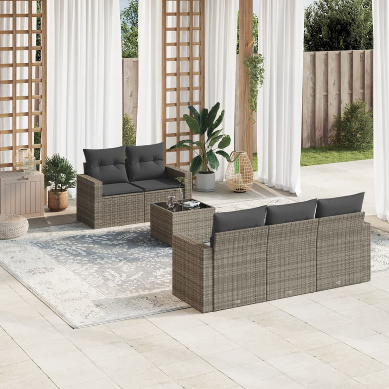 Ensemble de canapé de jardin Vidaxl Gris, gris foncé