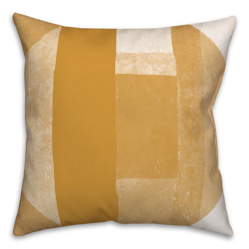 Geometric Outdoor Reversible Throw Pillow, Orange/Yellow
