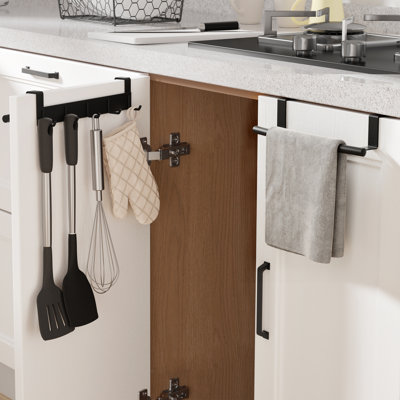 Kes Over-the-door Towel Bar Towel Rack Kitchen Bathroom Over The Cabinet (set Of 2)