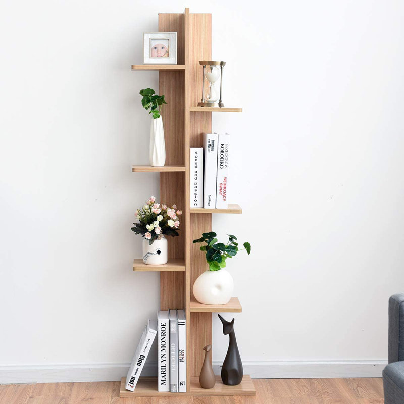 Hallel 141.5cm H x 50cm W Wood Etagere Bookcase, Nature