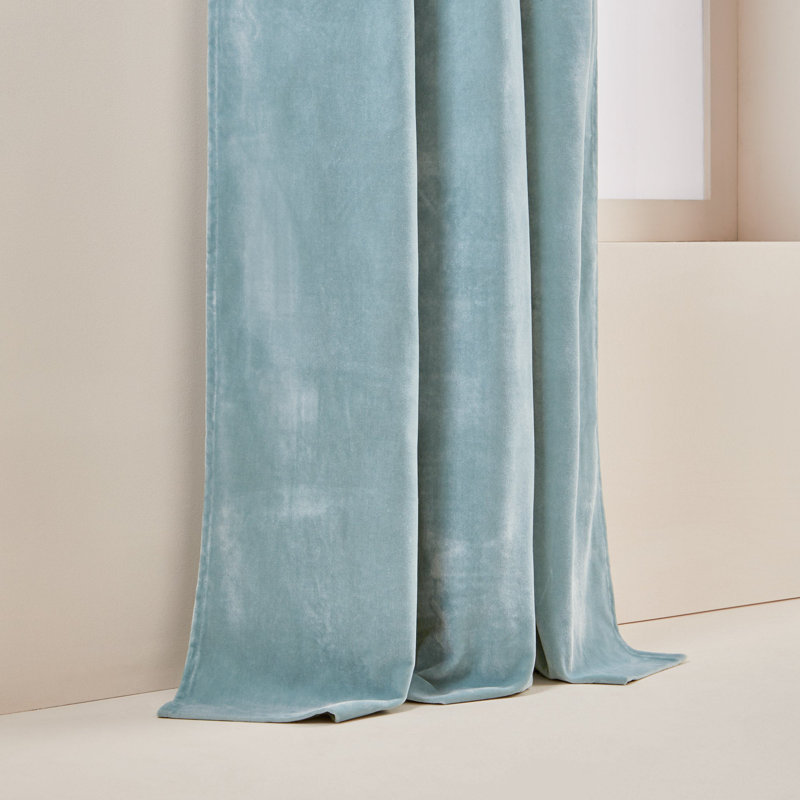 Dario Room Darkening Curtain Single Panel, Blue, 137 x 280cm