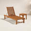 Chaise longue inclinable en teck avec table Arnoult