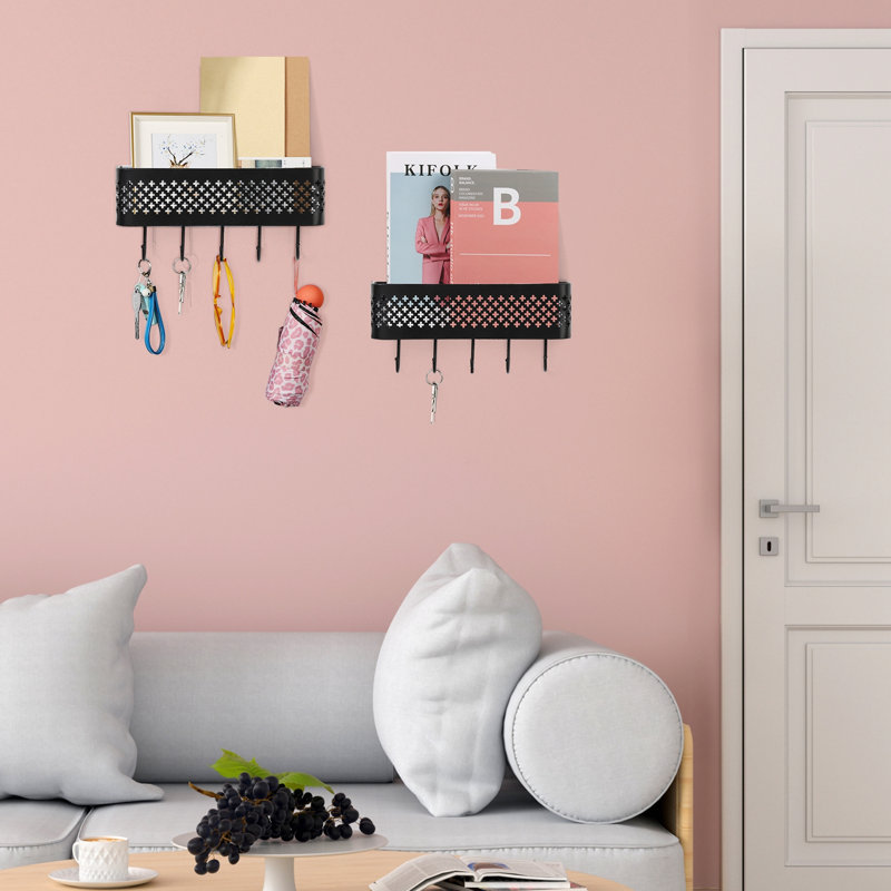 Organisateur mural avec crochet pour clés, Noir