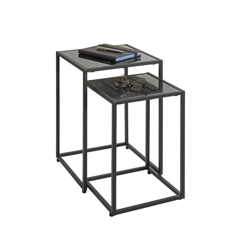 2 Piece Nest of Tables, Black