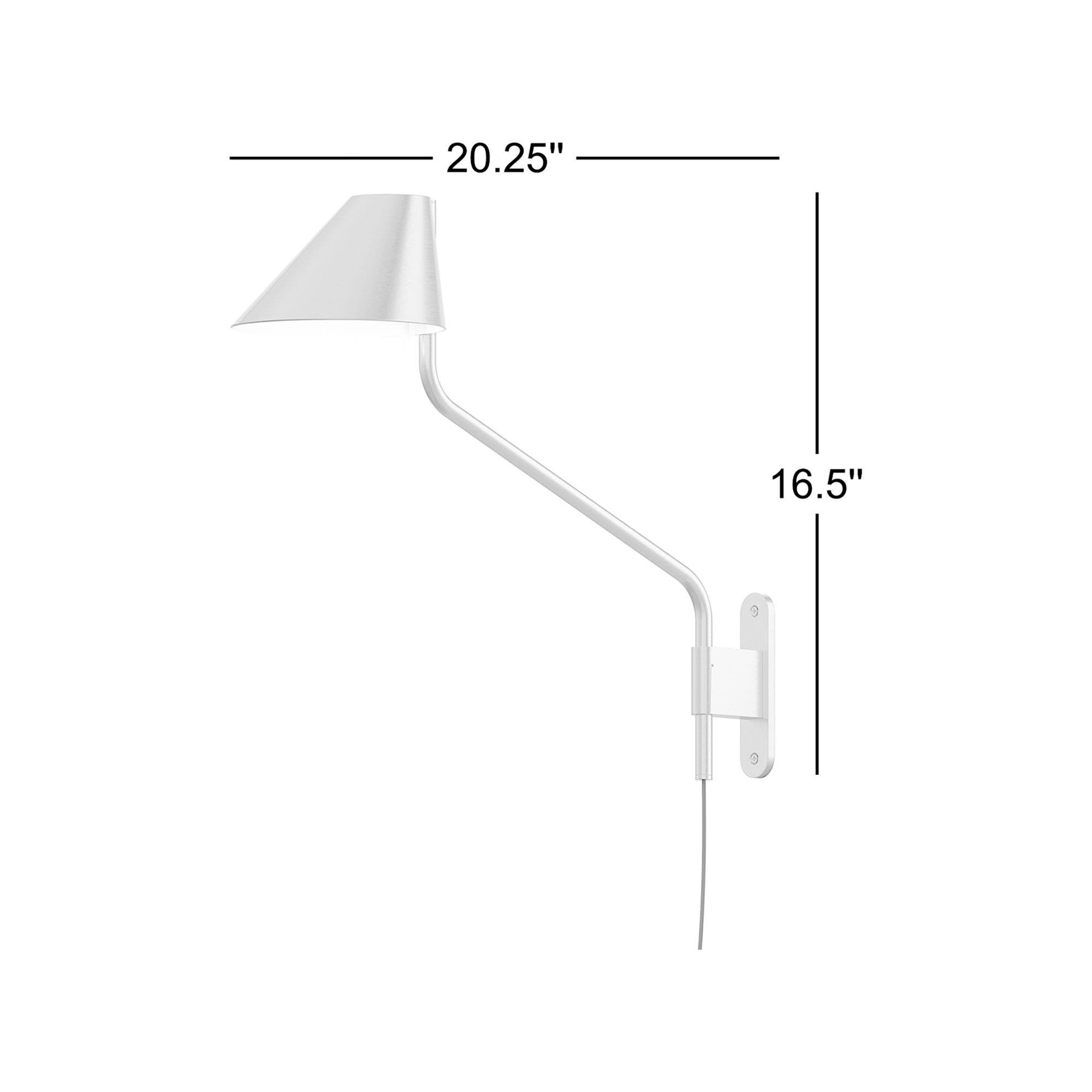 Pitch Single Light Dimmable Plug-in Swing Arm Sconce, Brass