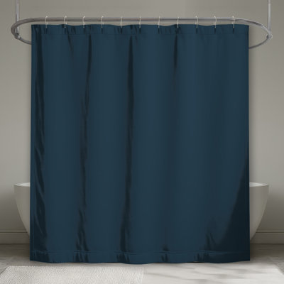 Solid Blue Background Shower Curtains Extra Long