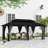 D Double Roof Hardtop Aluminum Patio Gazebo with Netting and Curtains-125469719-125469718-125469717