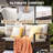 9 Piece Outdoor Patio Furniture Set, Half-Moon Curved Sectional Sofa Rattan Conversation Set With 2 Wood Armrests Swivel Rocker Chairs, Round Coffee Table & Side Table-127658465