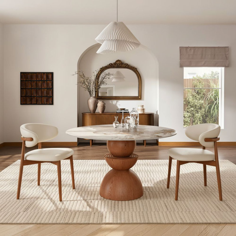 Ensemble de table de salle à manger 2 pièces 47 po Ambre lustré, Ambre brillant, H 29,52 po x l 39,37 po x P 39,37 po, Stone
