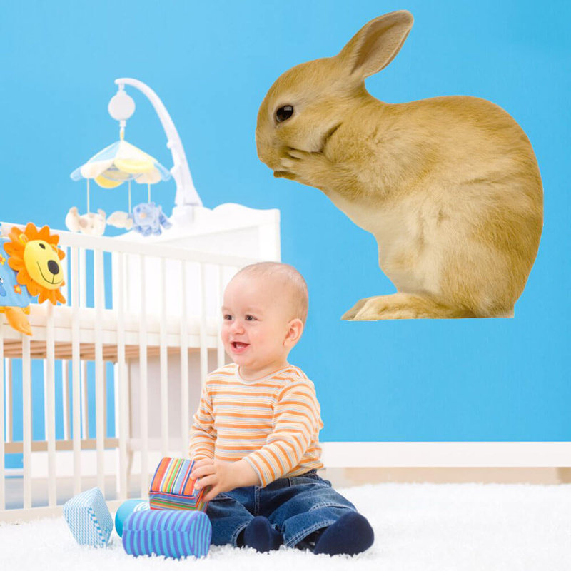 Animals Non-Wall Damaging Wall Decal, 24" H x 22" W
