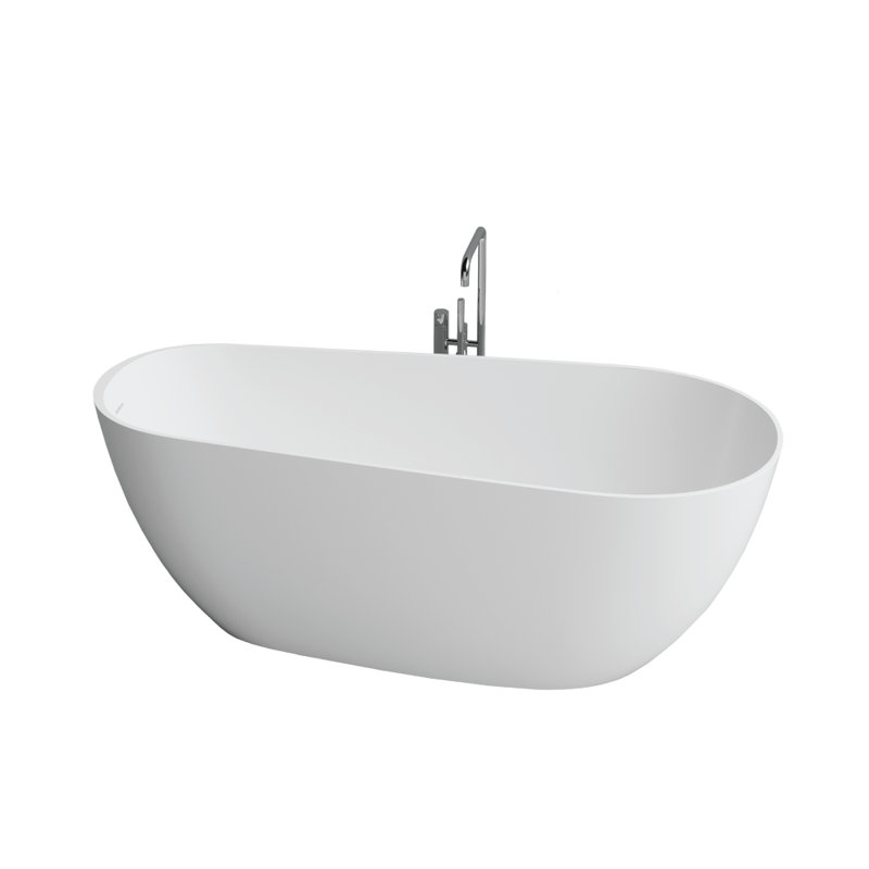 66.93'' x 27.56'' Soaking Solid Surface Bathtub