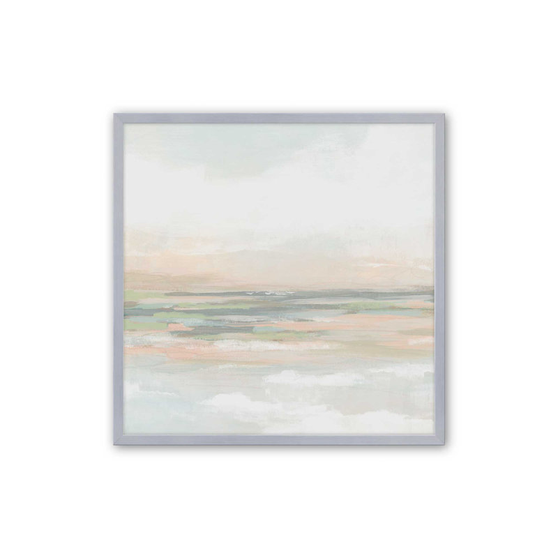 Soft Breeze Over Fields II, 17.75" H x 17.75" W, Open Corner Framed, Polished Chrome