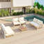 Ensemble de canapé modulaire de patio en métal 7 pièces Modern Modern-1776088356-1776088358