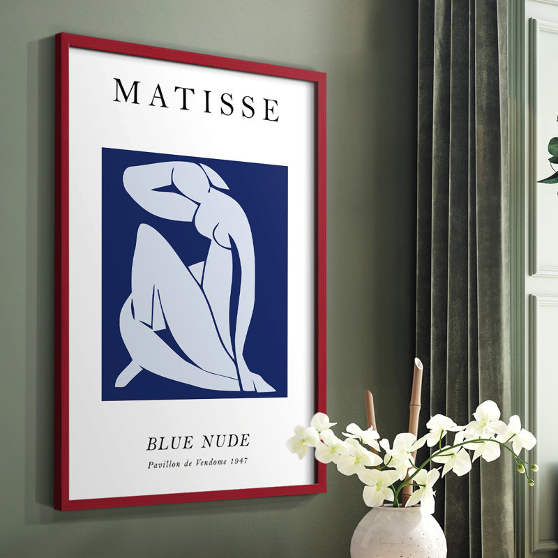 Matisse CCXCVII, reproduction encadrée - bois massif, Rouge, H 10 po x l 8 po