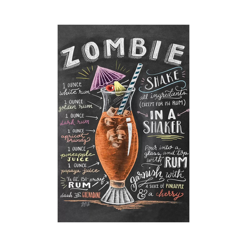 Zombie Recipe par Lily & Val - Giclée sur toile tendue avec châssis, H 26 po x l 18 po x P 1,5 po