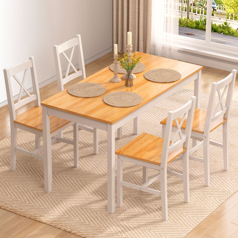 Elea 5 - Piece Dining Set, Oak/White