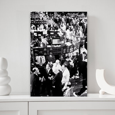 1950S Anonymous Men Businessmen Brokers Traders Active On Floor Of New York Stock Exchange New York City Ny  Abstract Classic Retro City Landsca...