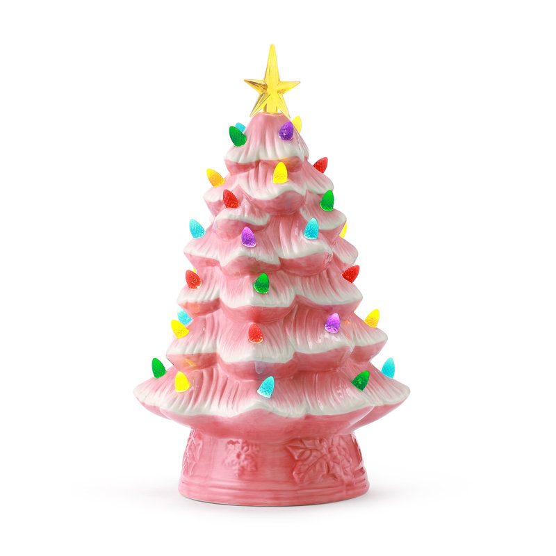 12" Nostalgic Ceramic Tree, Pink