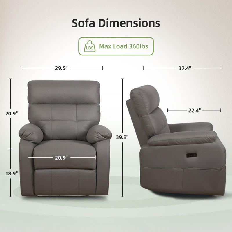 Power Zero Gravity Recliner Chair, Dark Grey Tech Cloth