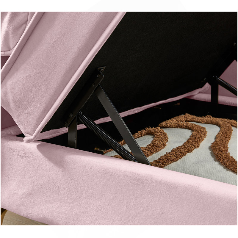 Chaise longue moderne avec revêtement en velours (rose), Rose