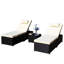 Ensemble de chaises longues d'extérieur 3 pièces-1945950659