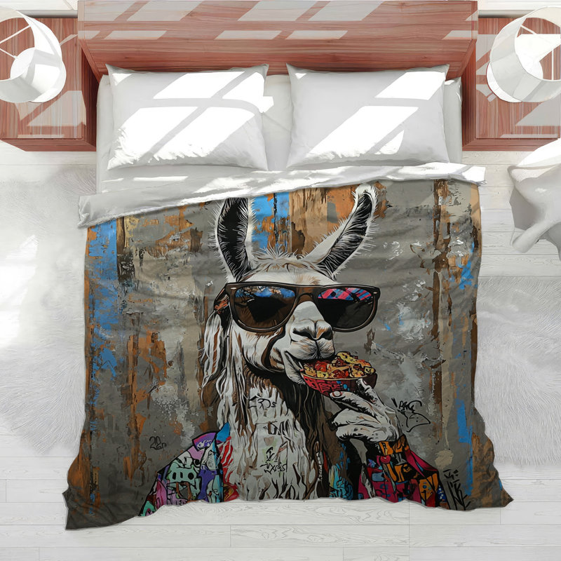 Édredon lama pour animaux éclectique, Édredon très grand