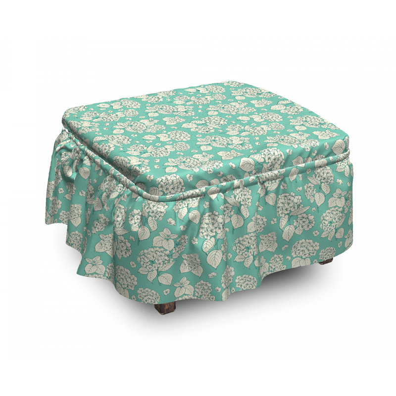 Housse pour repose-pieds hortensias romantique