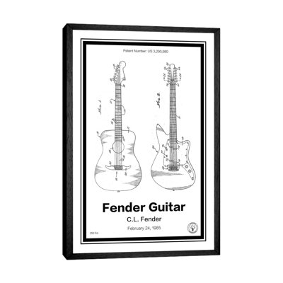 Fender Guitar by Retro Patents - Print on Canvas