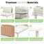 Ensemble de canapé de patio 6 pièces TopMAX, canapé modulaire d'extérieur demi-lune avec 2 tables basses haute et basse, rotin en osier PE, verre trempé, 4 coussins et coussins, pour la cour, le jardin et la piscine-1091704639-1083613558