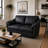 Ramdev Top Grain Leather Loveseat with Cushioned Back and Pillow Top Arm-124301329-121933959