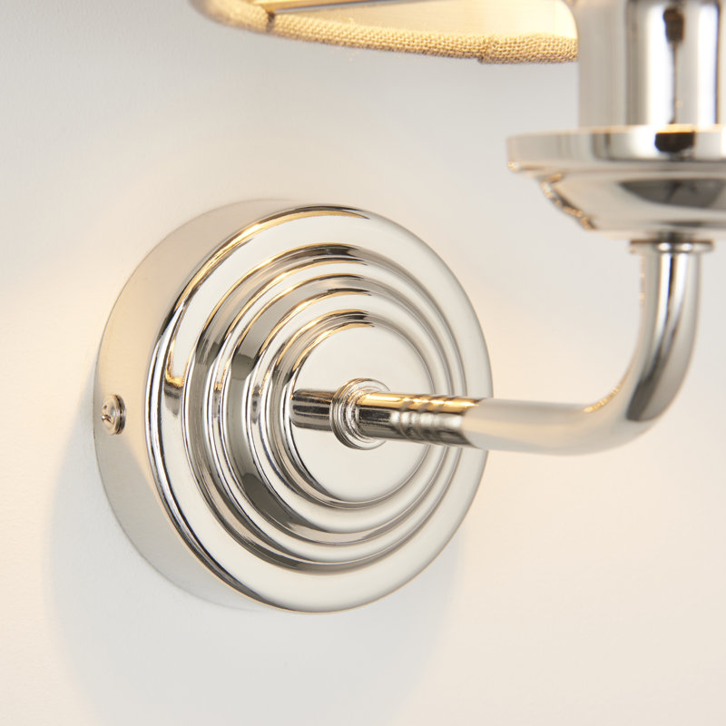 Canchola Armed Sconce, Bright Nickel, Charcoal