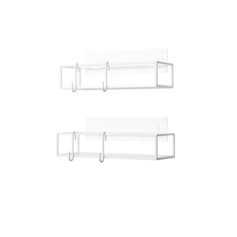White Metal Suction Mount Shower Caddy Set