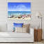 Bateaux sur la plage avec Supermoon - peinture sur toile-67464716-67464736