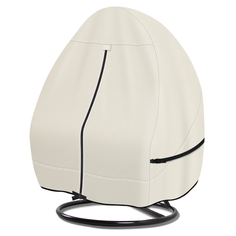 Housse pour chaise à œufs suspendue pour patio - 600D imperméable à l'eau à double siège en osier avec support et support, beige