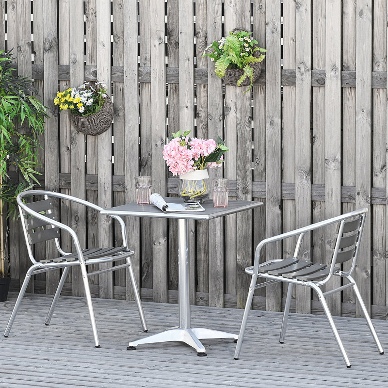 Ensemble de table de salle à manger d'extérieur Garden Bistro, Argent
