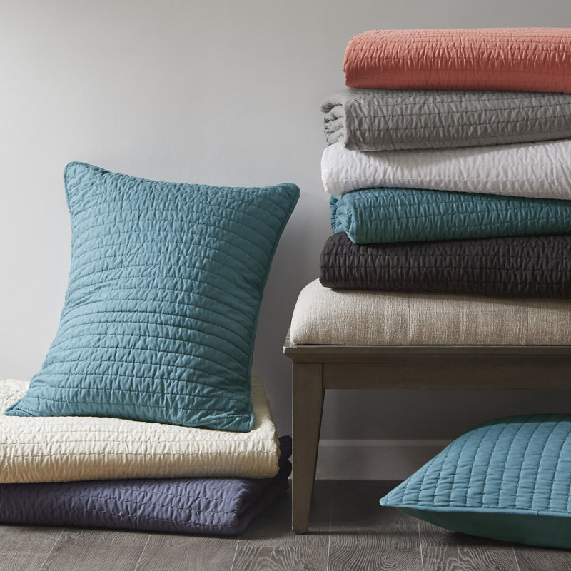 Keaton Barwick Reversible Solid 3 Piece Quilt Set, King/Cal. King Coverlet + 2 King Shams, Teal