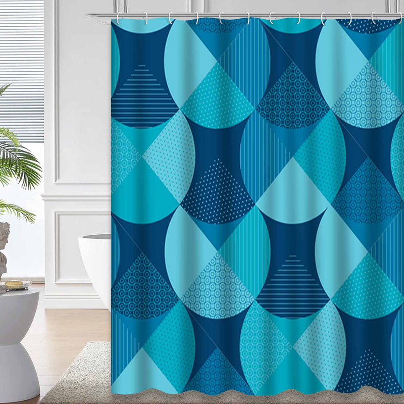 Rideau de douche Patchwork Waves, L 72 po x l 78 po