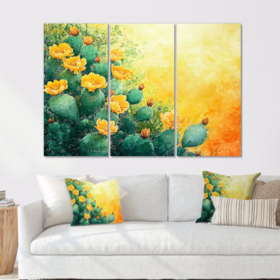«Modern Cactus Field In Texas - Floral Cactus», ensemble de reproduction d'art mural
