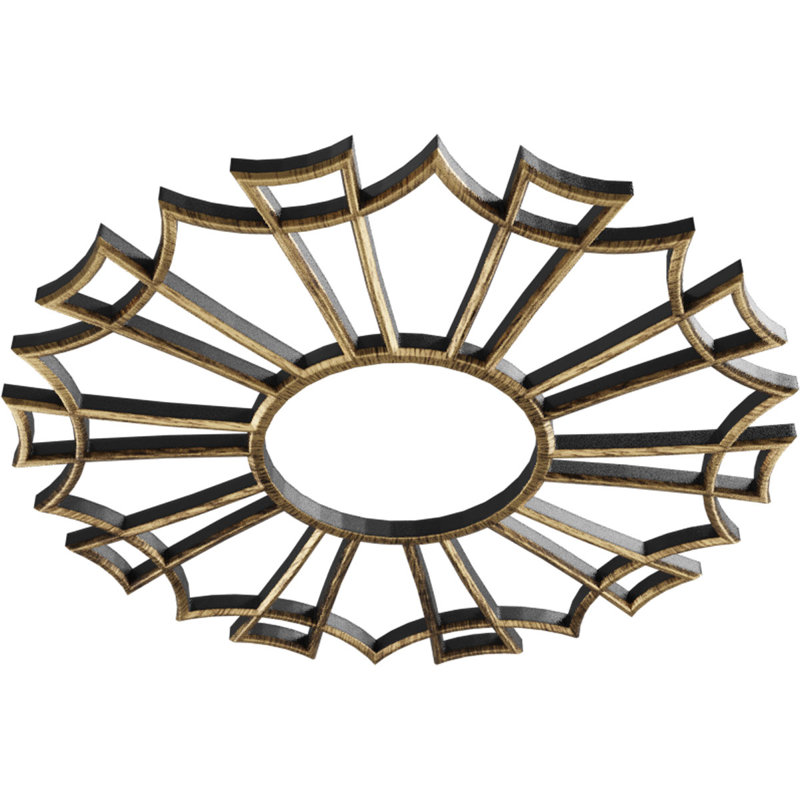 Médaillon de plafond 34 po x 34 po x P 12 po x P 1 po Augustus, Laiton antique, H 30 po x l 30 po x P 1 po
