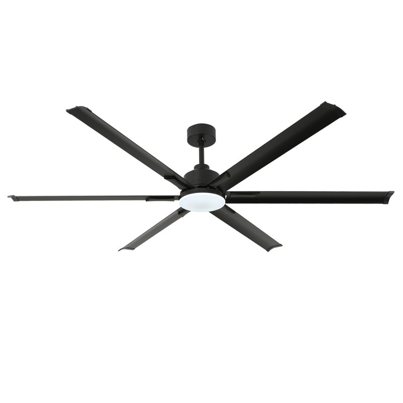 72 po Ventilateur de plafond avec DEL Tri-cct 1350 lumens, 6 pales en aluminium, moteur à courant continu, télécommande et 3 tiges verticales