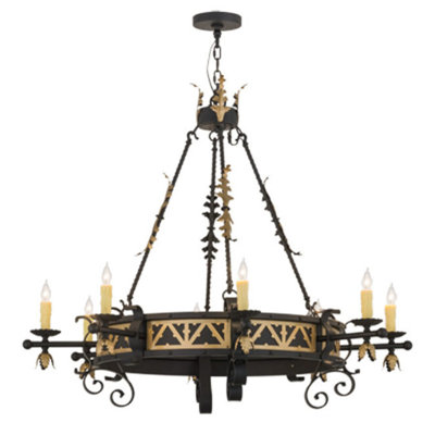 Lustre en roue de chariot à 8 lumières Filomena