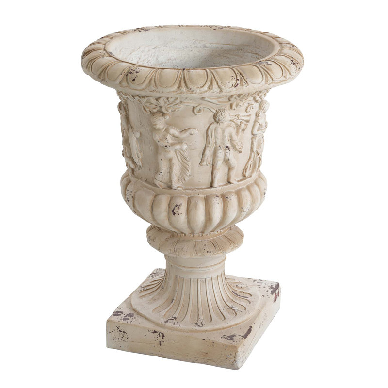 Urne de jardin, blanc antique, H 27 po